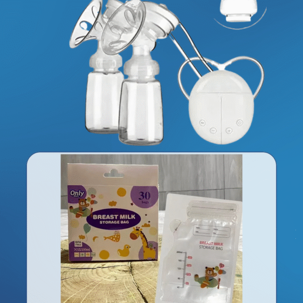 COMBO Extractor de Leche Materna Doble Eléctrico + Bolsas Recolectoras de Leche Materna 30 Unidades
